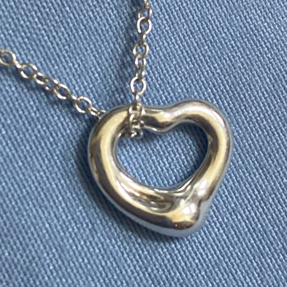 Tiffany & Co. Sterling Open Heart Necklace - Picture 1 of 11